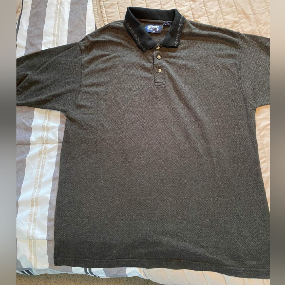 Premier international men's short sleeve polo shirt size 2XL Gray
